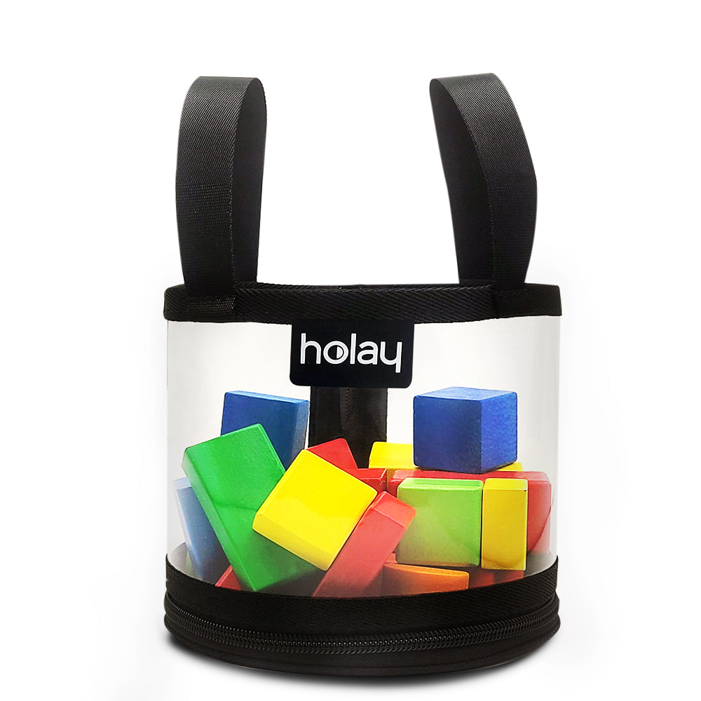 Holay 4 Packs PVC Zippered Blocks Set, Toy, Clay Storage Organizer Case