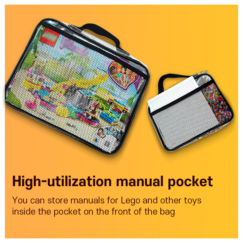 Holay 4 Packs PVC Zippered Blocks Set, Toy, Clay Storage Organizer Case (Name Tag, Manual Pocket)